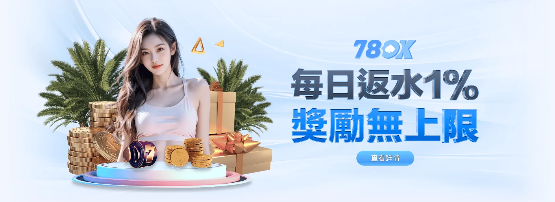 78OK 娛樂城 每日返水 1% 獎勵無上限